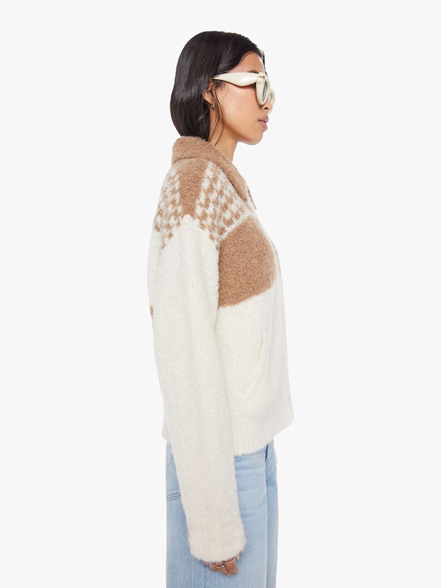 The Zip Raquette Cardigan - Fluff Back