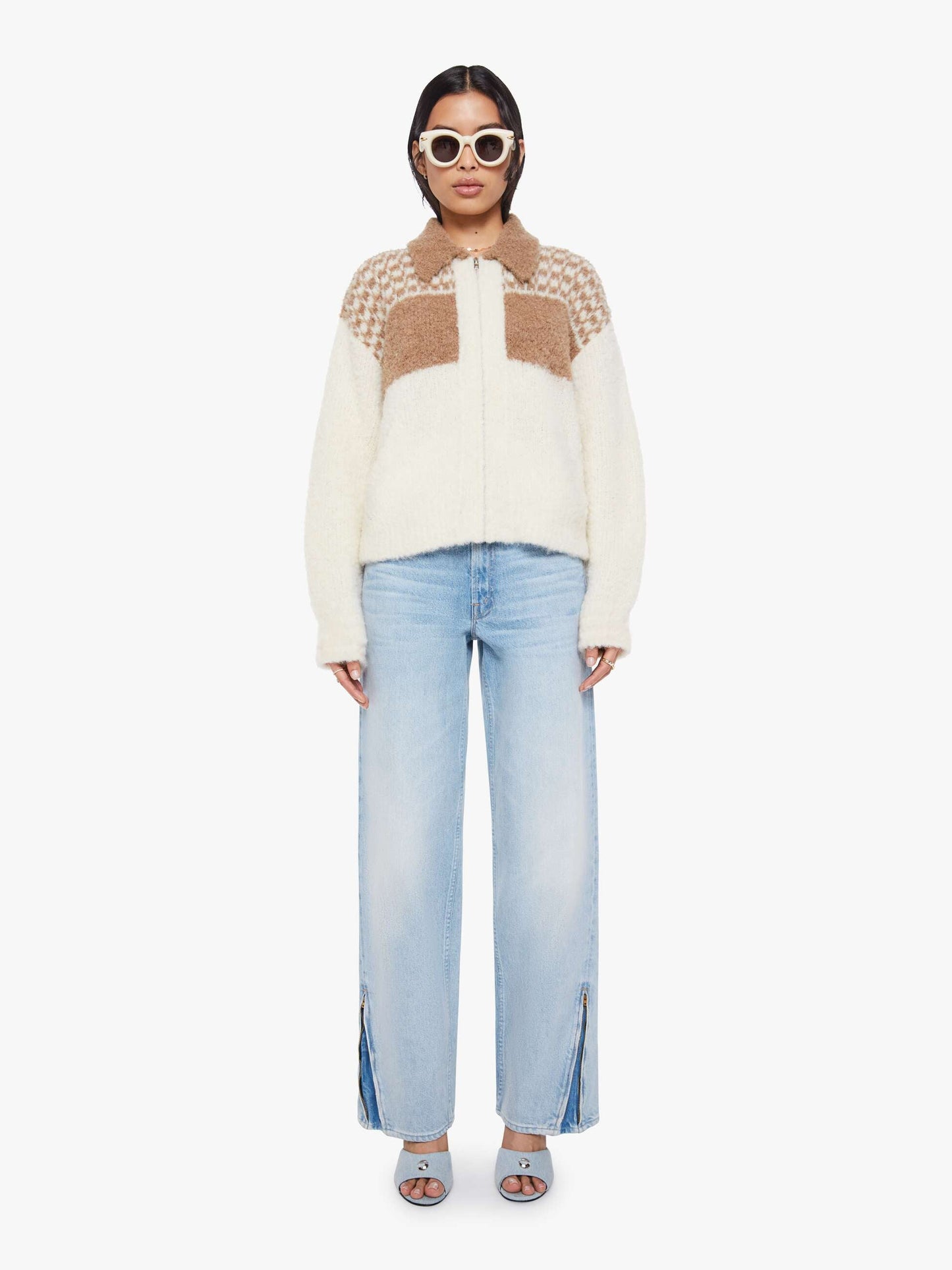 The Zip Raquette Cardigan - Fluff Back