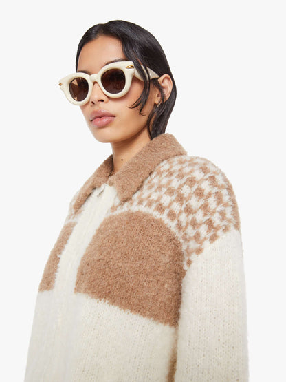 The Zip Raquette Cardigan - Fluff Back