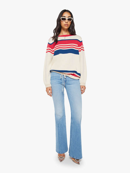 The L/S Skipper - Ivory Red Multi Stripe