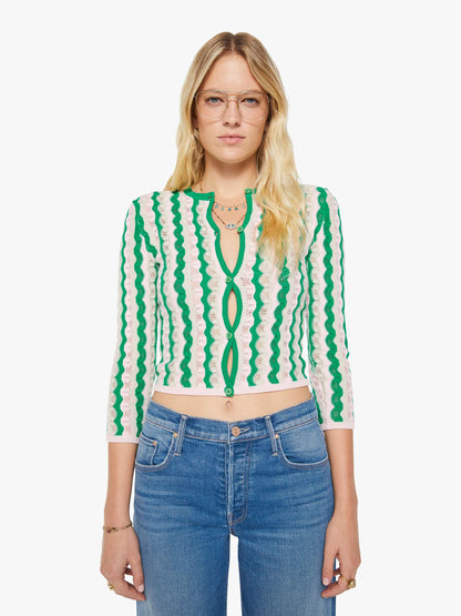 The Crew Neck Cardigan - Pointelle