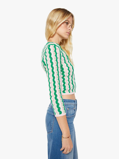 The Crew Neck Cardigan - Pointelle