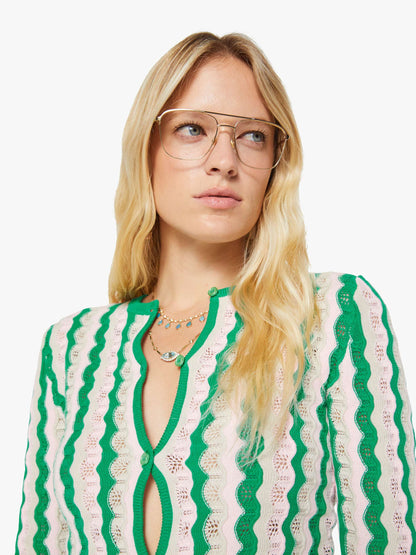 The Crew Neck Cardigan - Pointelle