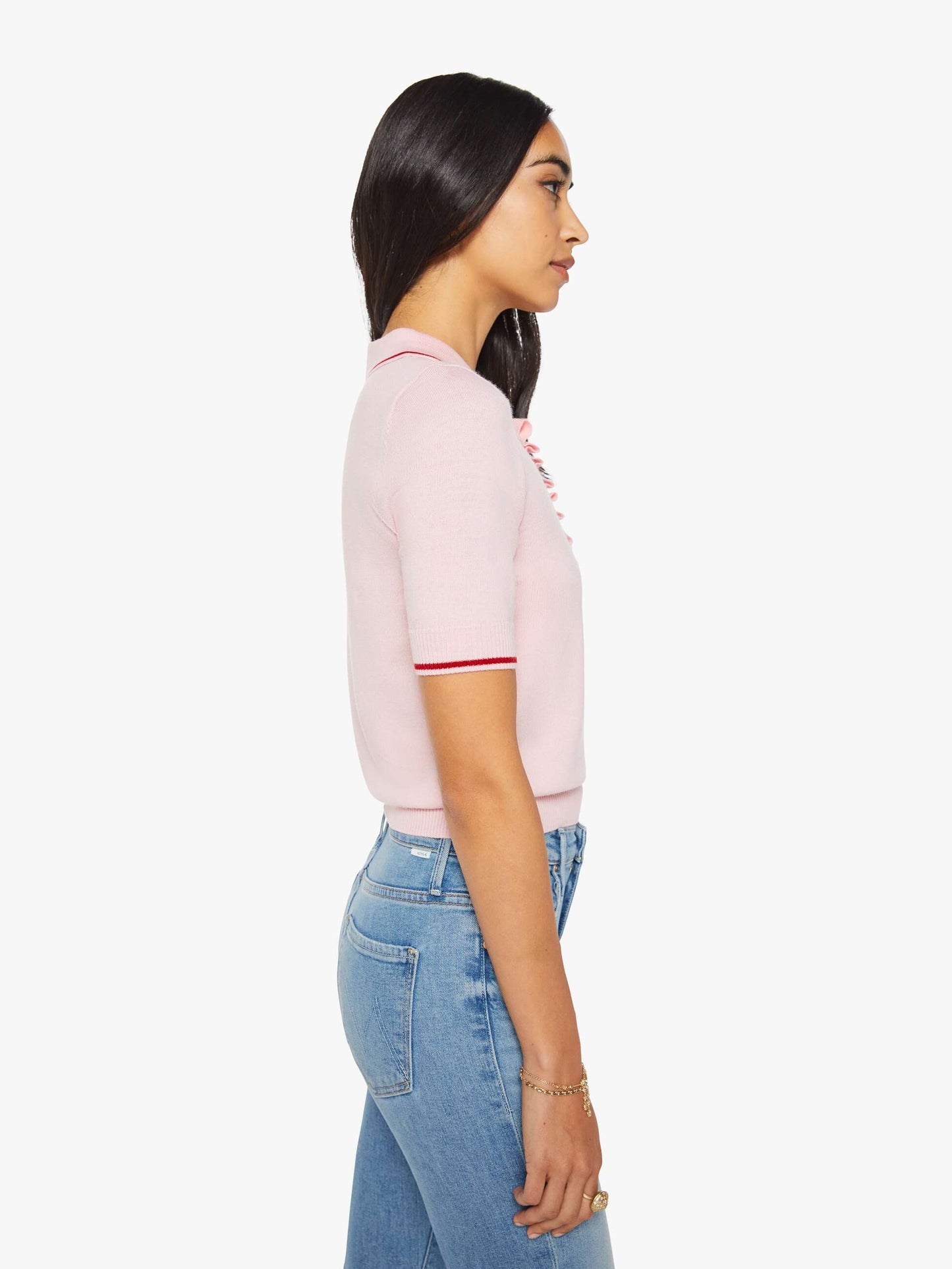 The S/S Ruffle Raquette - Pink And Red