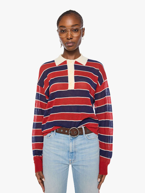 The Biggie Raquette - Red And Navy Stripe