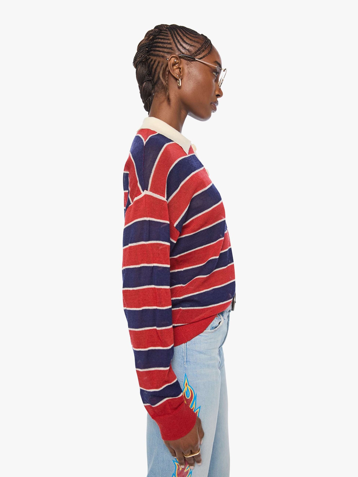 The Biggie Raquette - Red And Navy Stripe