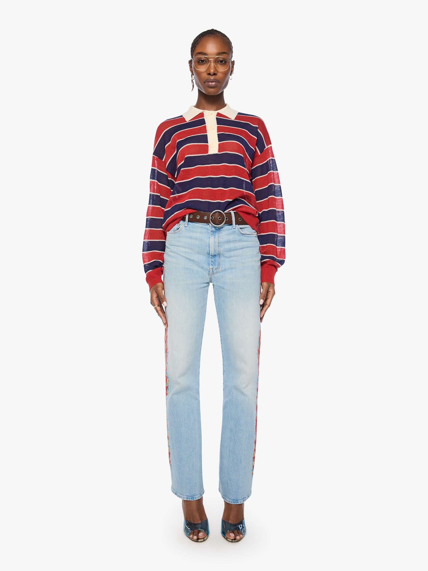 The Biggie Raquette - Red And Navy Stripe