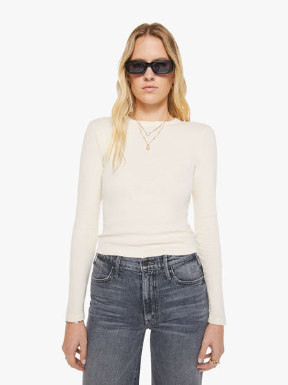 The L/S Itty Bitty Crop - Antique White