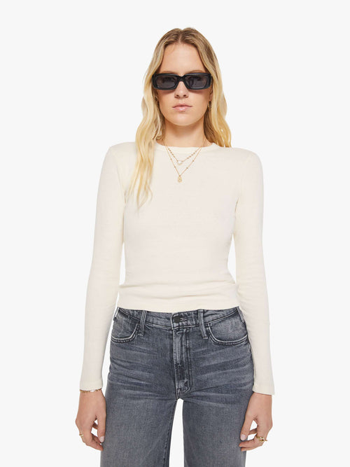 The L/S Itty Bitty Crop - Antique White