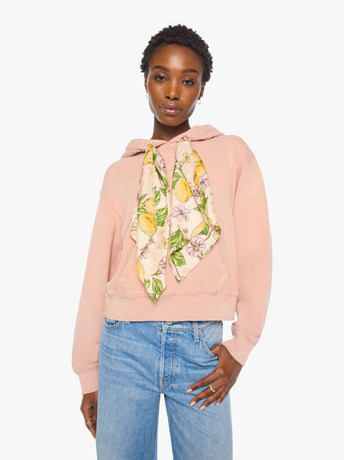 The Shrunken Boxy Cravat Hoodie - Mahogany Rose