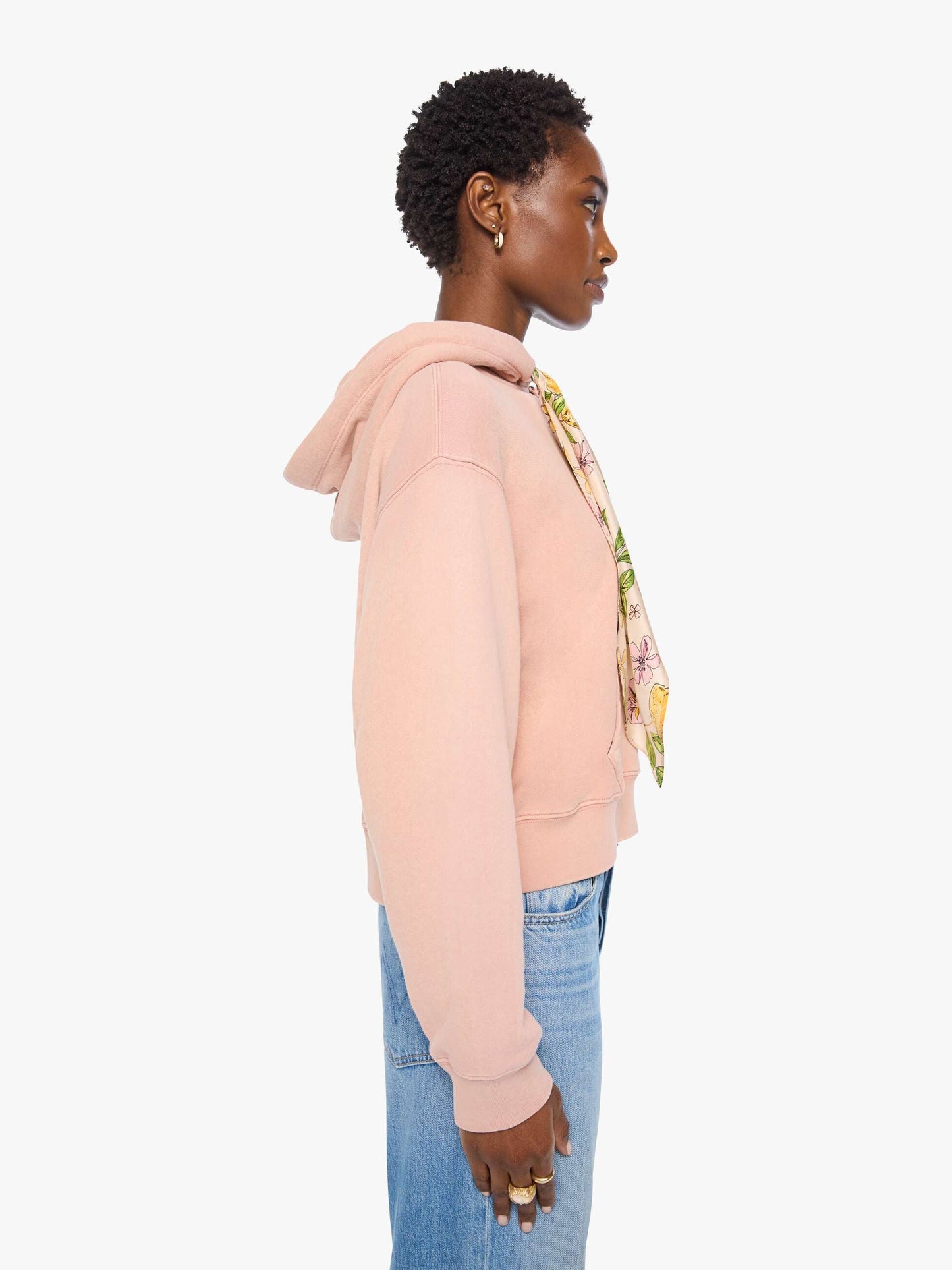 The Shrunken Boxy Cravat Hoodie - Mahogany Rose