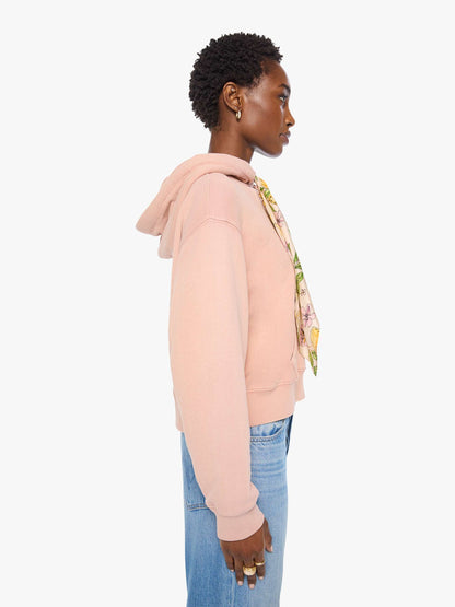The Shrunken Boxy Cravat Hoodie - Mahogany Rose