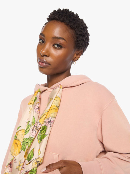 The Shrunken Boxy Cravat Hoodie - Mahogany Rose