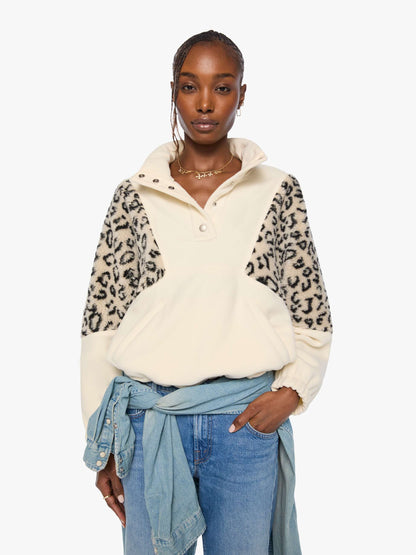 The Funnel Neck Drop Inset - Cream And White