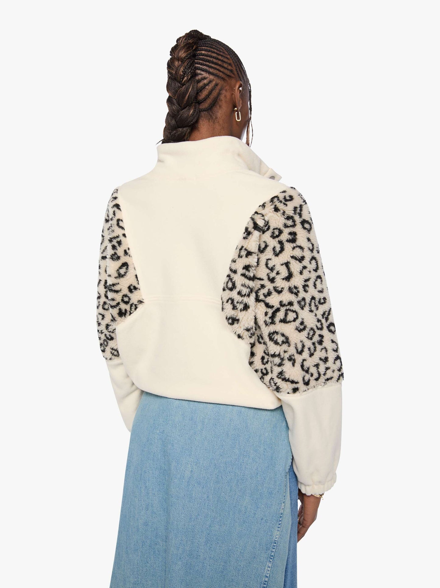 The Funnel Neck Drop Inset - Cream And White