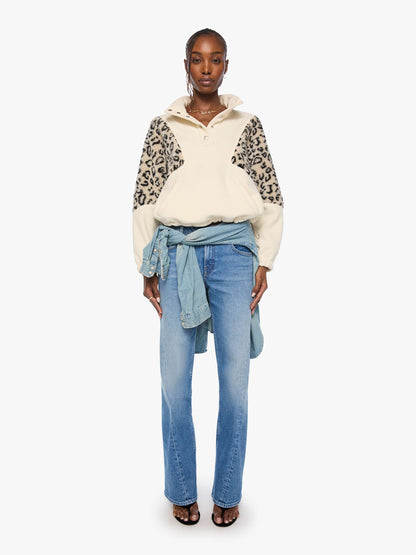 The Funnel Neck Drop Inset - Cream And White