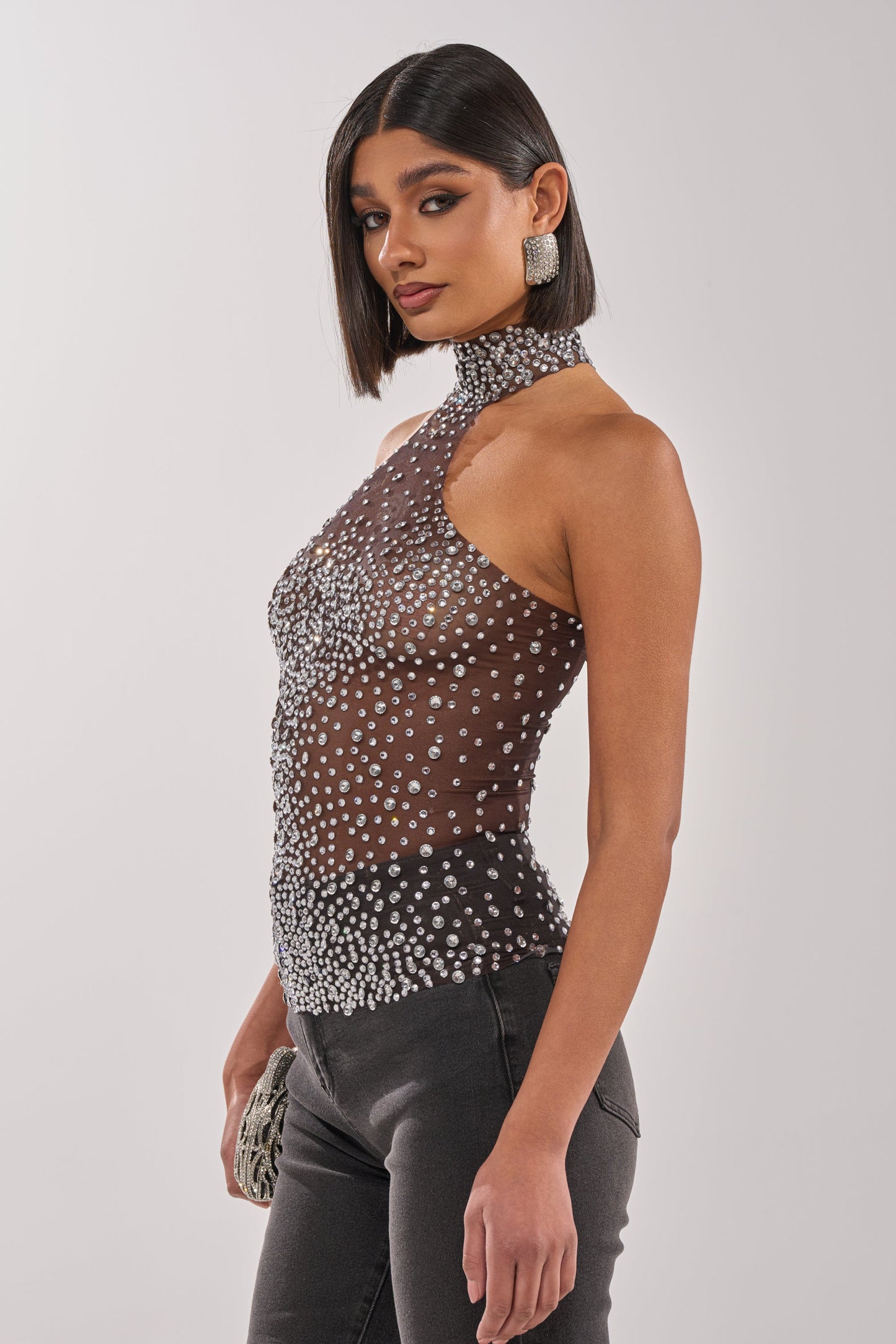 ALL YEAR ROUND SHEER RHINESTONE TOP