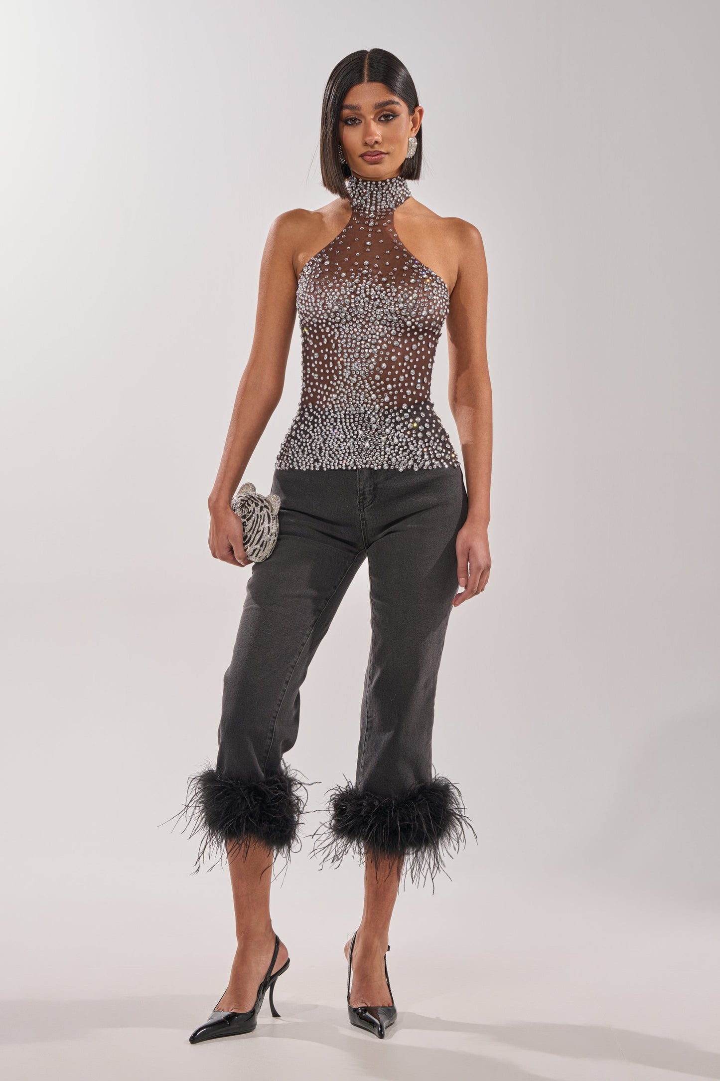 ALL YEAR ROUND SHEER RHINESTONE TOP