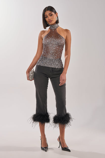ALL YEAR ROUND SHEER RHINESTONE TOP