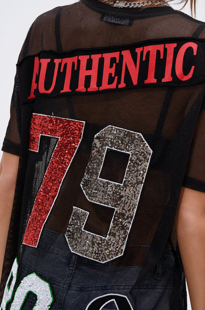 ALL DEM NUMBERS MESH TSHIRT