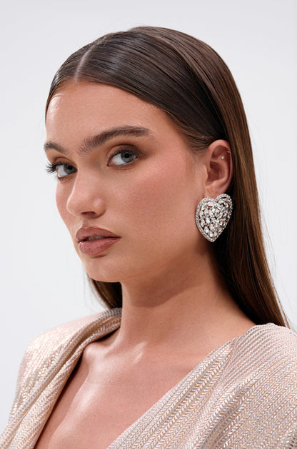 ALL MY HEART EARRING IN SILVER