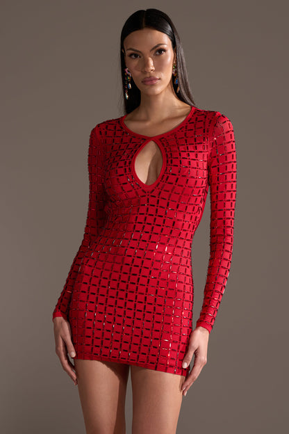 ALL THAT SHINES RHINESTONE MINI DRESS
