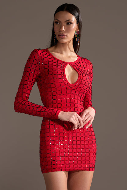 ALL THAT SHINES RHINESTONE MINI DRESS