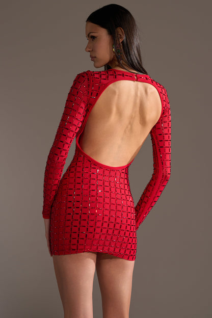 ALL THAT SHINES RHINESTONE MINI DRESS