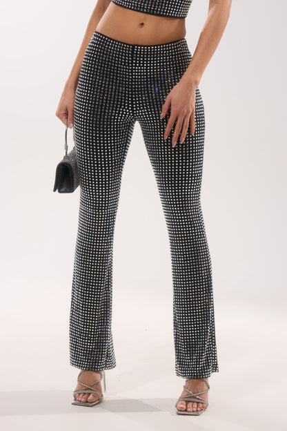 ALL EYES ON ME RHINESTONE FLARE TROUSER