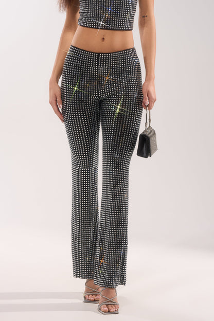 ALL EYES ON ME RHINESTONE FLARE TROUSER
