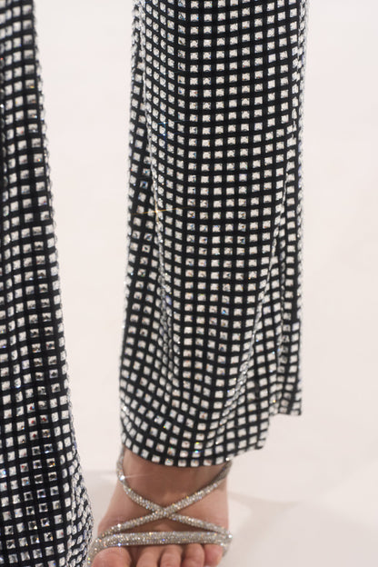 ALL EYES ON ME RHINESTONE FLARE TROUSER