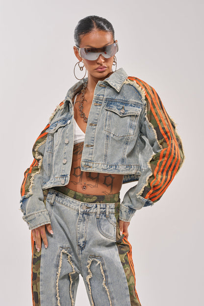 ALL AROUND THE WORLD AGAIN JACKET IN LIGHT BLUE DENIM