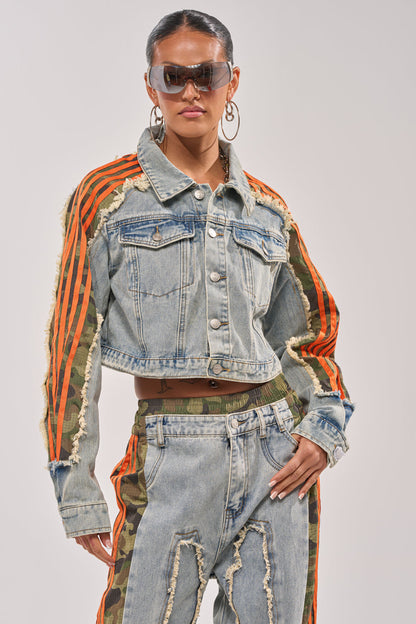 ALL AROUND THE WORLD AGAIN JACKET IN LIGHT BLUE DENIM