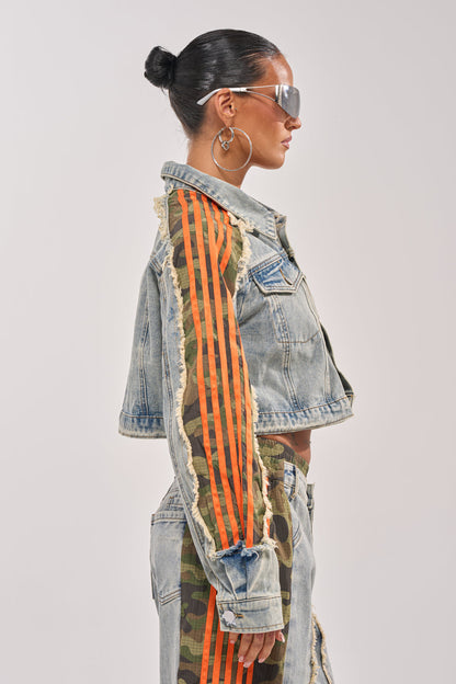 ALL AROUND THE WORLD AGAIN JACKET IN LIGHT BLUE DENIM