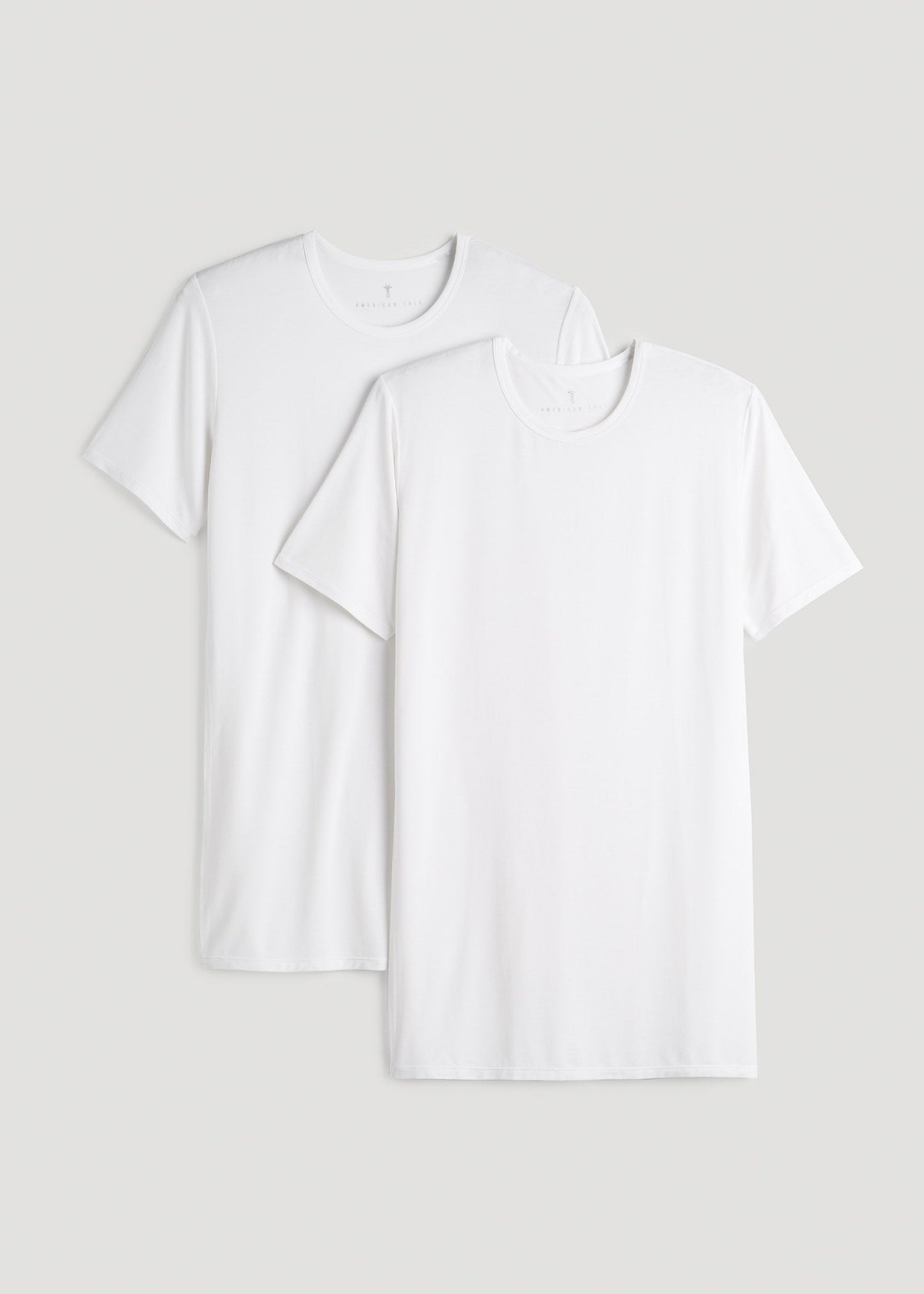 2-Pack Luxe Modal Crewneck Undershirts for Tall Men in White