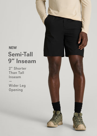 10 Pocket Hiking Short for Tall Men in Black