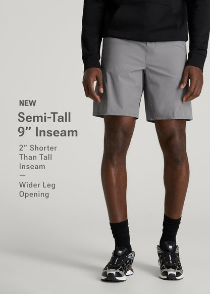 10 Pocket Hiking Short for Tall Men in Pebble Grey