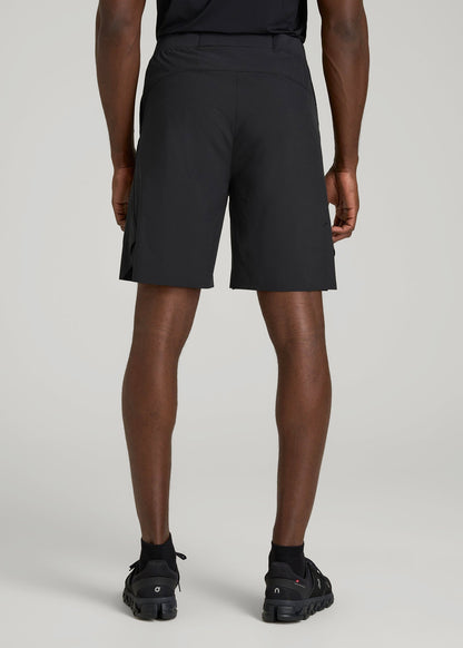 2-in-1 Featherweight Running Short for Tall Men in Black
