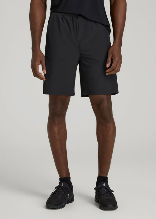 2-in-1 Featherweight Running Short for Tall Men in Black