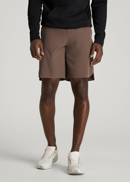 2-in-1 Featherweight Running Short for Tall Men in Coffee Quartz