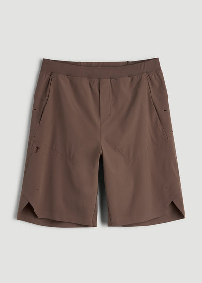 2-in-1 Featherweight Running Short for Tall Men in Coffee Quartz