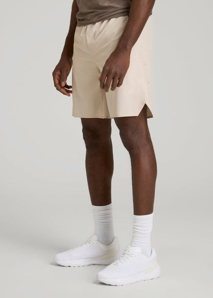 2-in-1 Featherweight Running Short for Tall Men in Light Stone