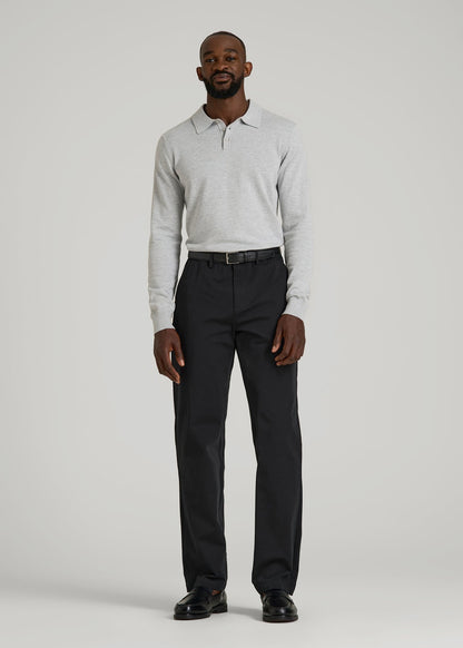 4 Way Stretch Commuter RELAXED Chino Pants for Tall Men in Black