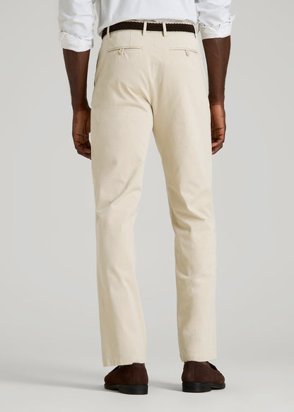 4 Way Stretch Commuter STRAIGHT Leg Chino Pants for Tall Men in Light Stone