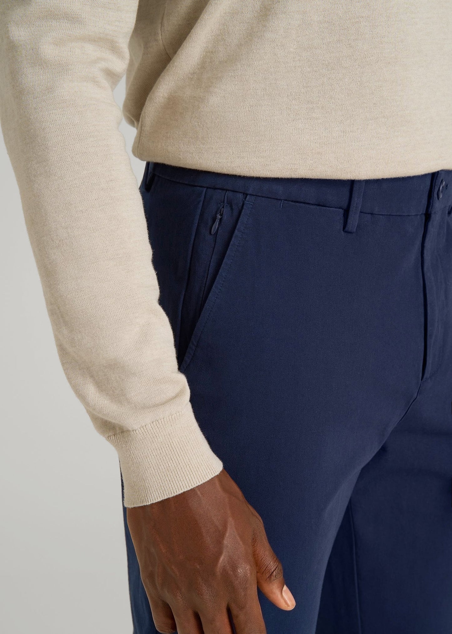 4 Way Stretch Commuter STRAIGHT Leg Chino Pants for Tall Men in Summer Blue
