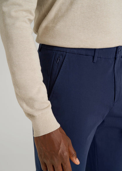 4 Way Stretch Commuter STRAIGHT Leg Chino Pants for Tall Men in Summer Blue