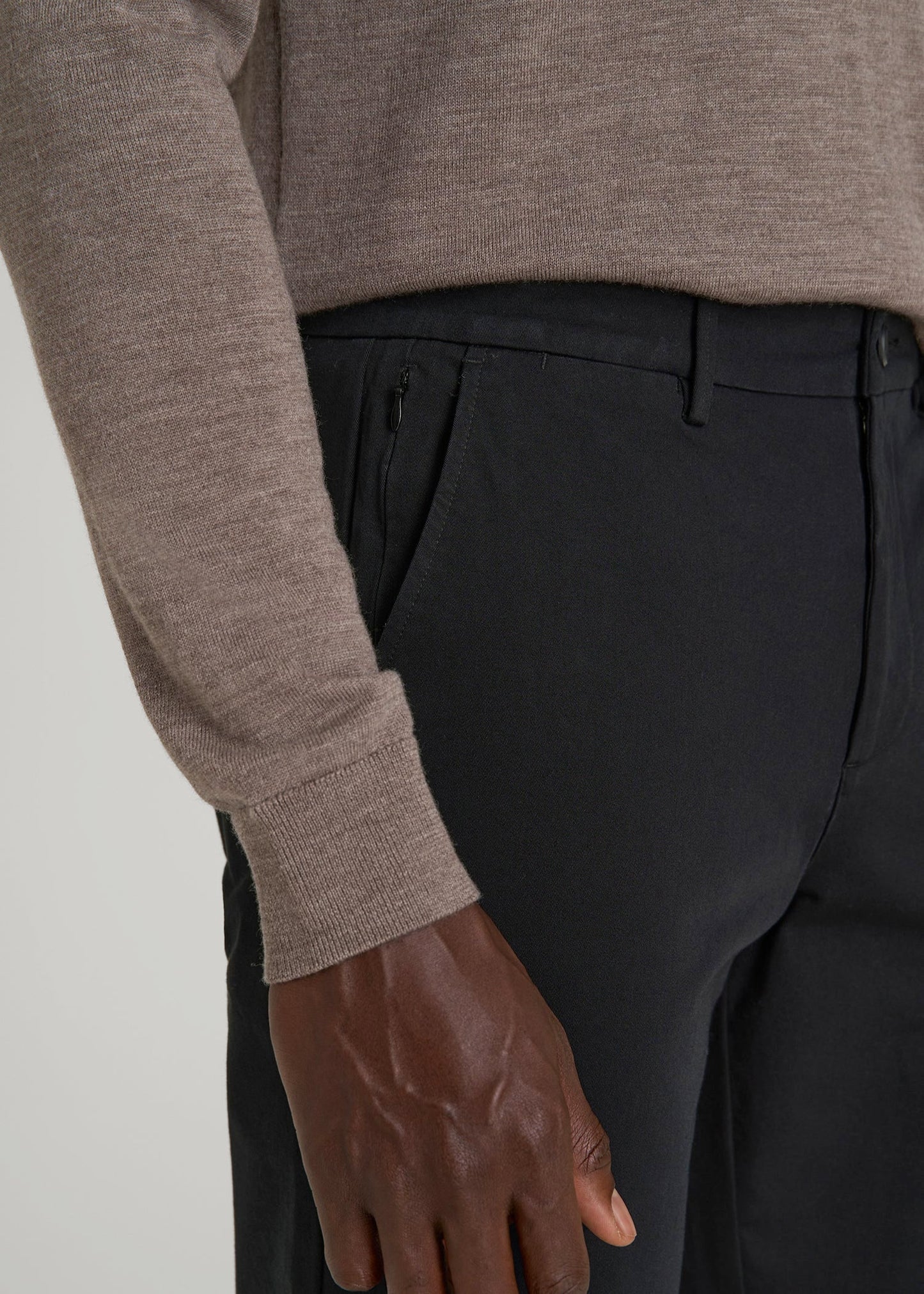 4 Way Stretch Commuter TAPERED Chino Pants for Tall Men in Black