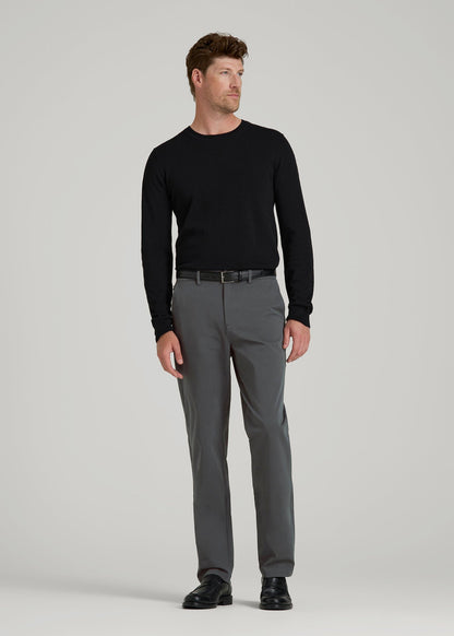 4-Way Stretch Commuter Tapered Chino Pants for Tall Men in Dark Ash