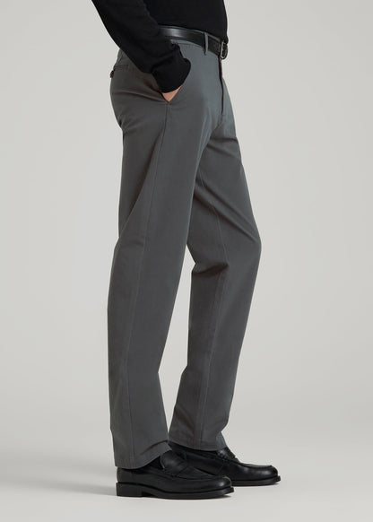 4-Way Stretch Commuter Tapered Chino Pants for Tall Men in Dark Ash