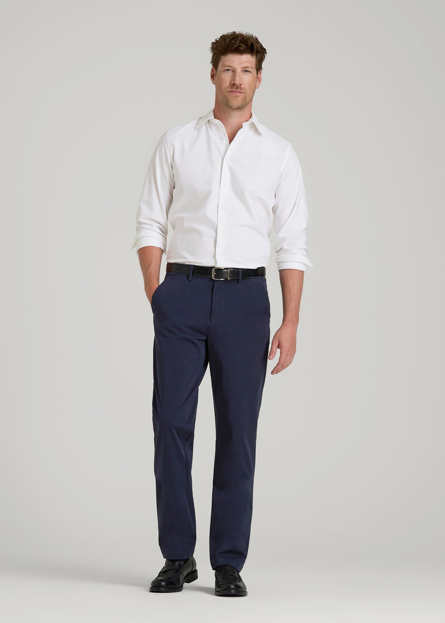 4-Way Stretch Commuter Tapered Chino Pants for Tall Men in Patriot Blue